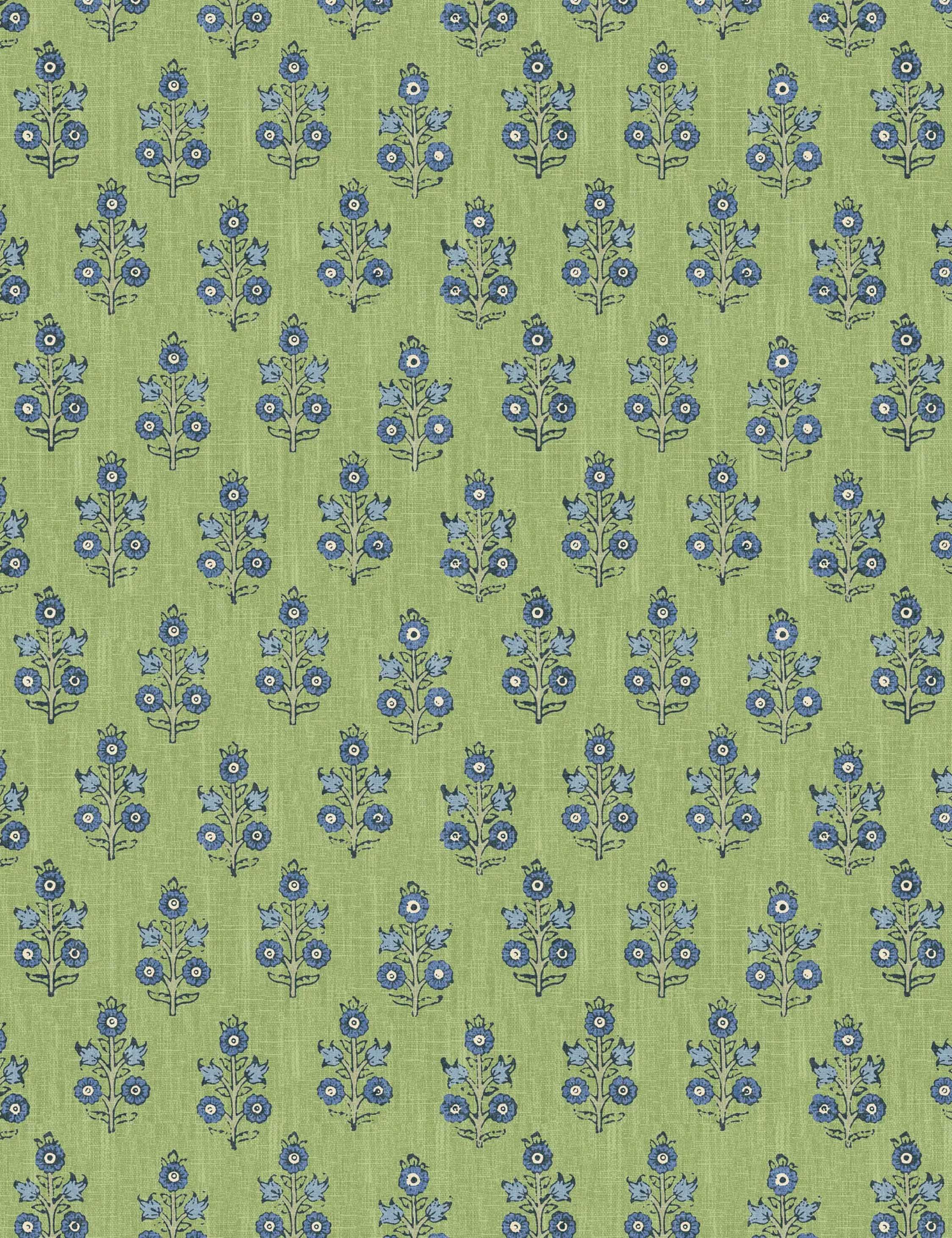 Dorset Wallpaper Swatch, Green and blue