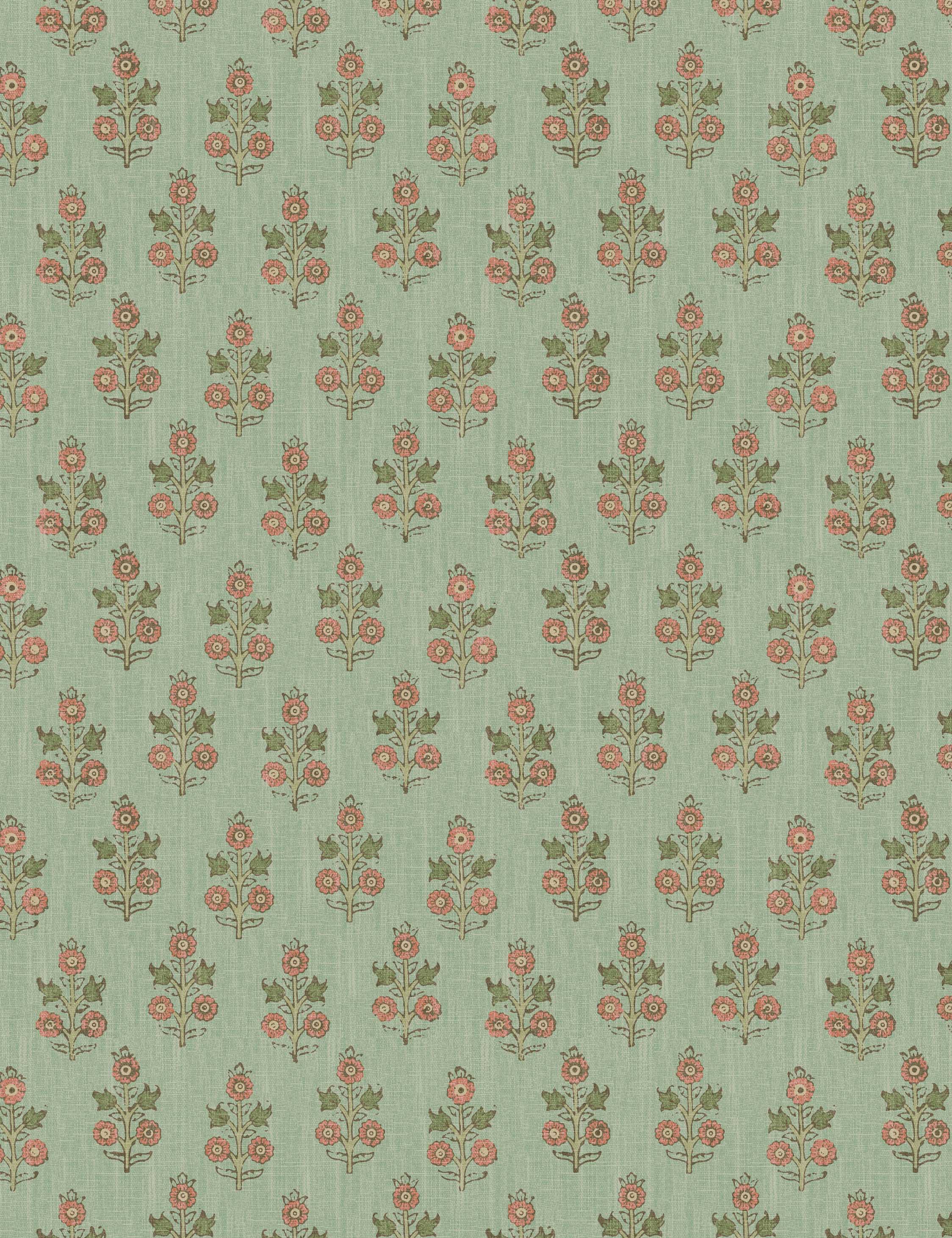 Dorset Wallpaper Swatch, Blush and Aqua
