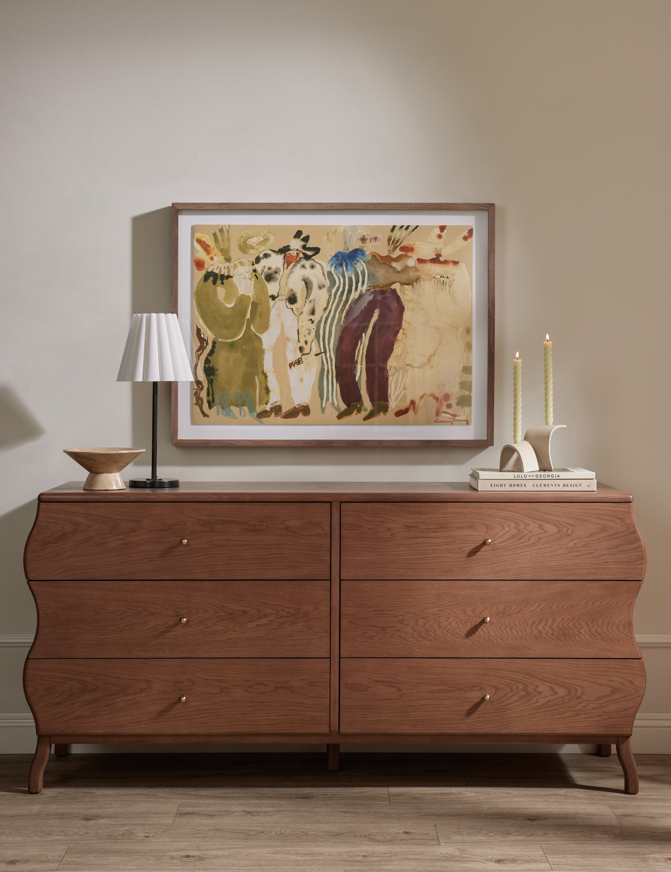 Open Box: Lasya 6-Drawer Dresser, Cool Brown