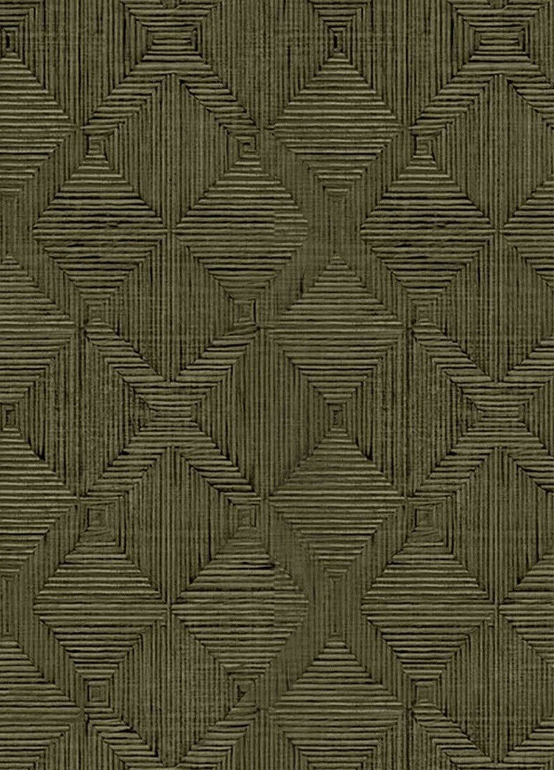 Hoffmann Faux Sisal Textured Peel and Stick Wallpaper by Jeremiah Brent, Olive - Swatch