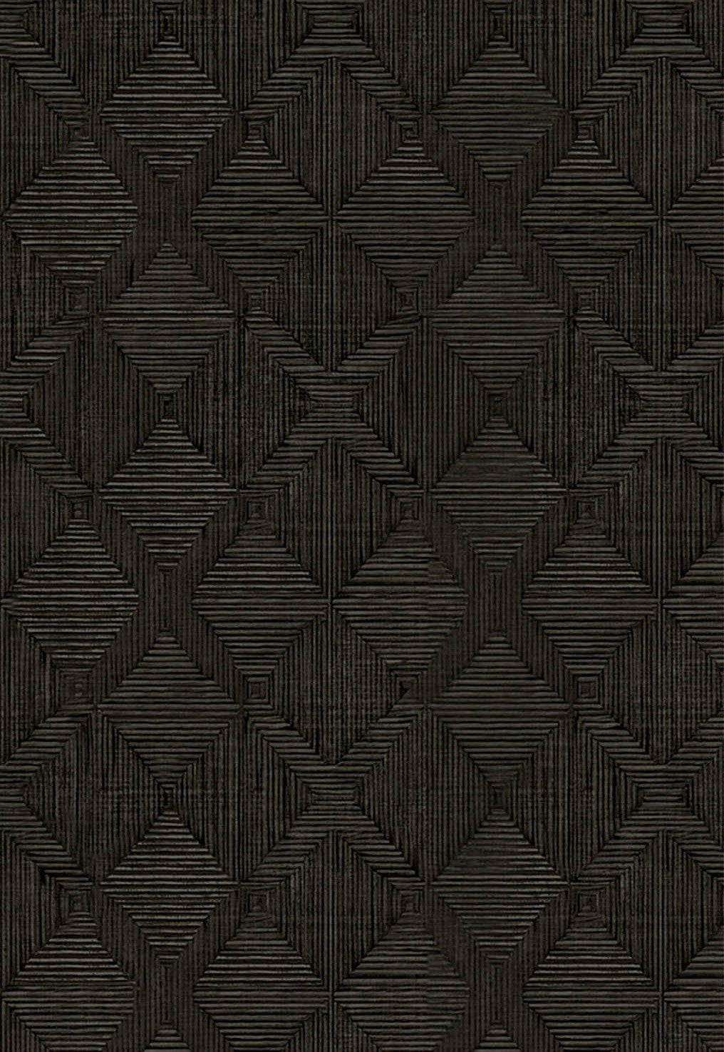 Hoffmann Faux Sisal Textured Peel and Stick Wallpaper by Jeremiah Brent, Black - Swatch
