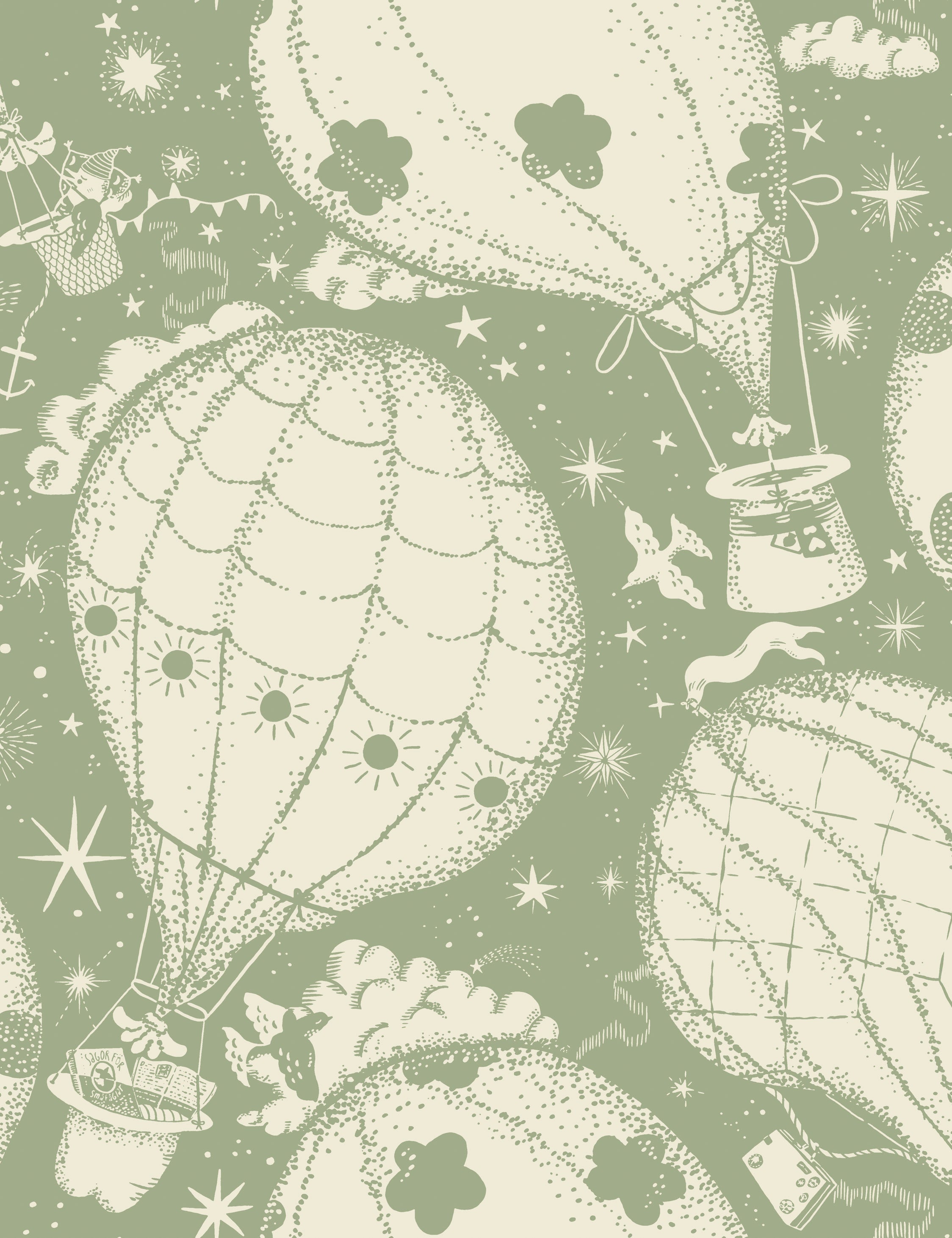 Ballongerna Wallpaper Swatch, Green