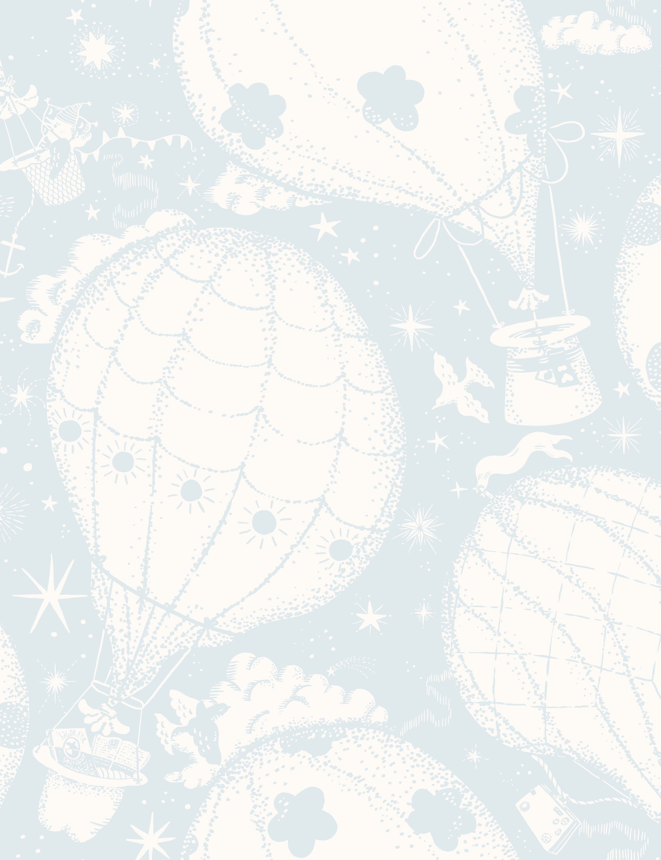 Ballongerna Wallpaper Swatch, Light Blue