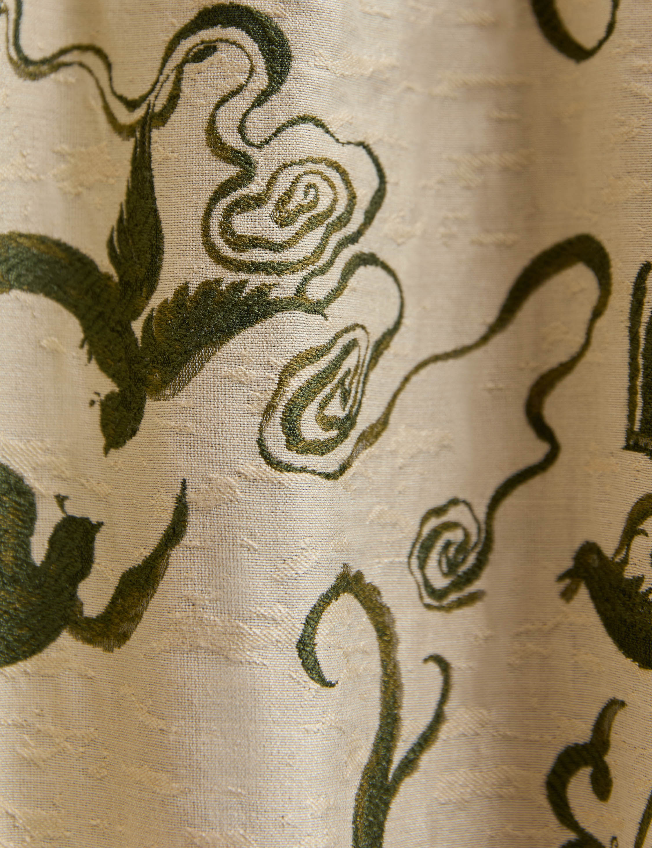 Misha Toile Fabric Swatch, Green