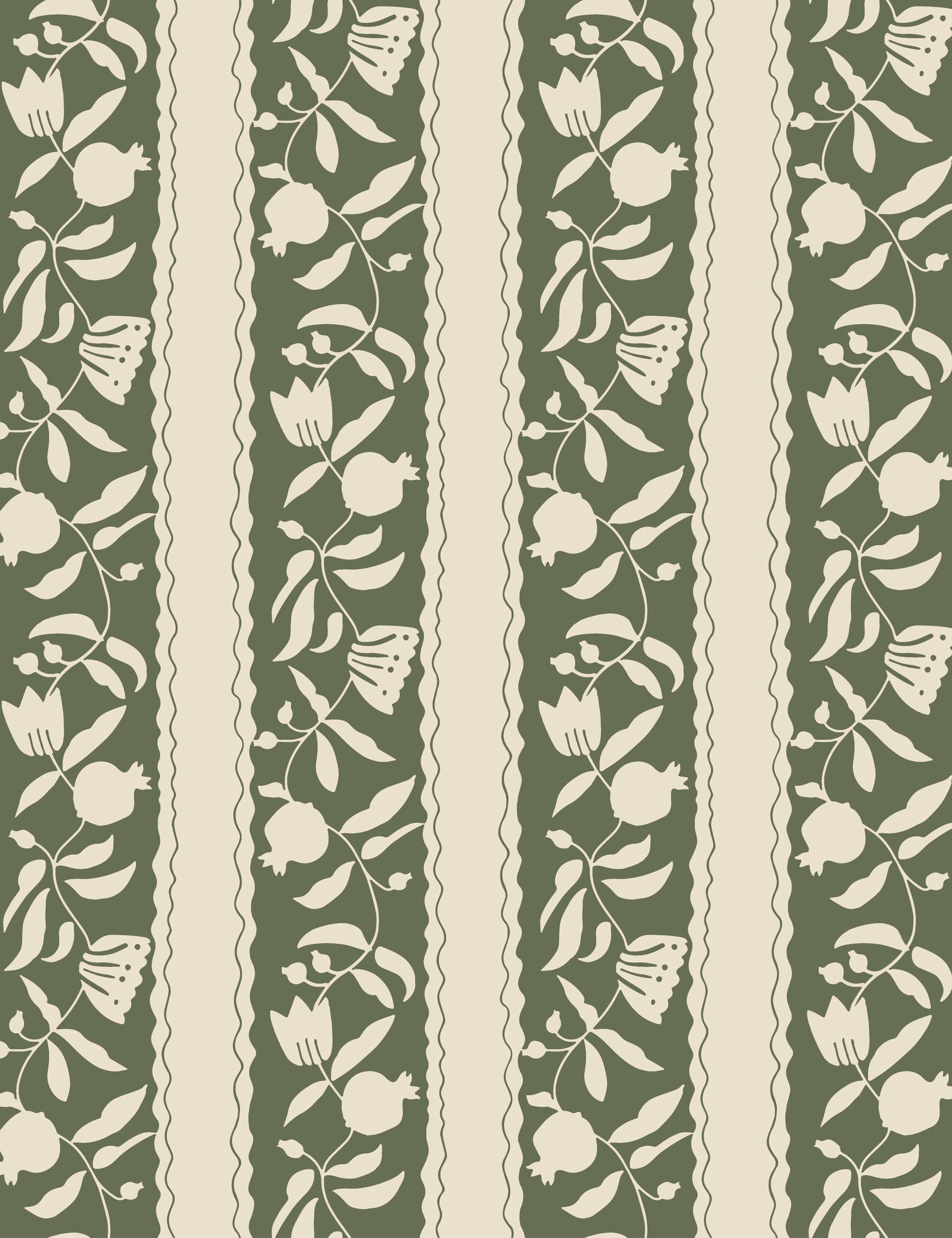 Pome Stripe Wallpaper Swatch by Sarah Sherman Samuel, Olive