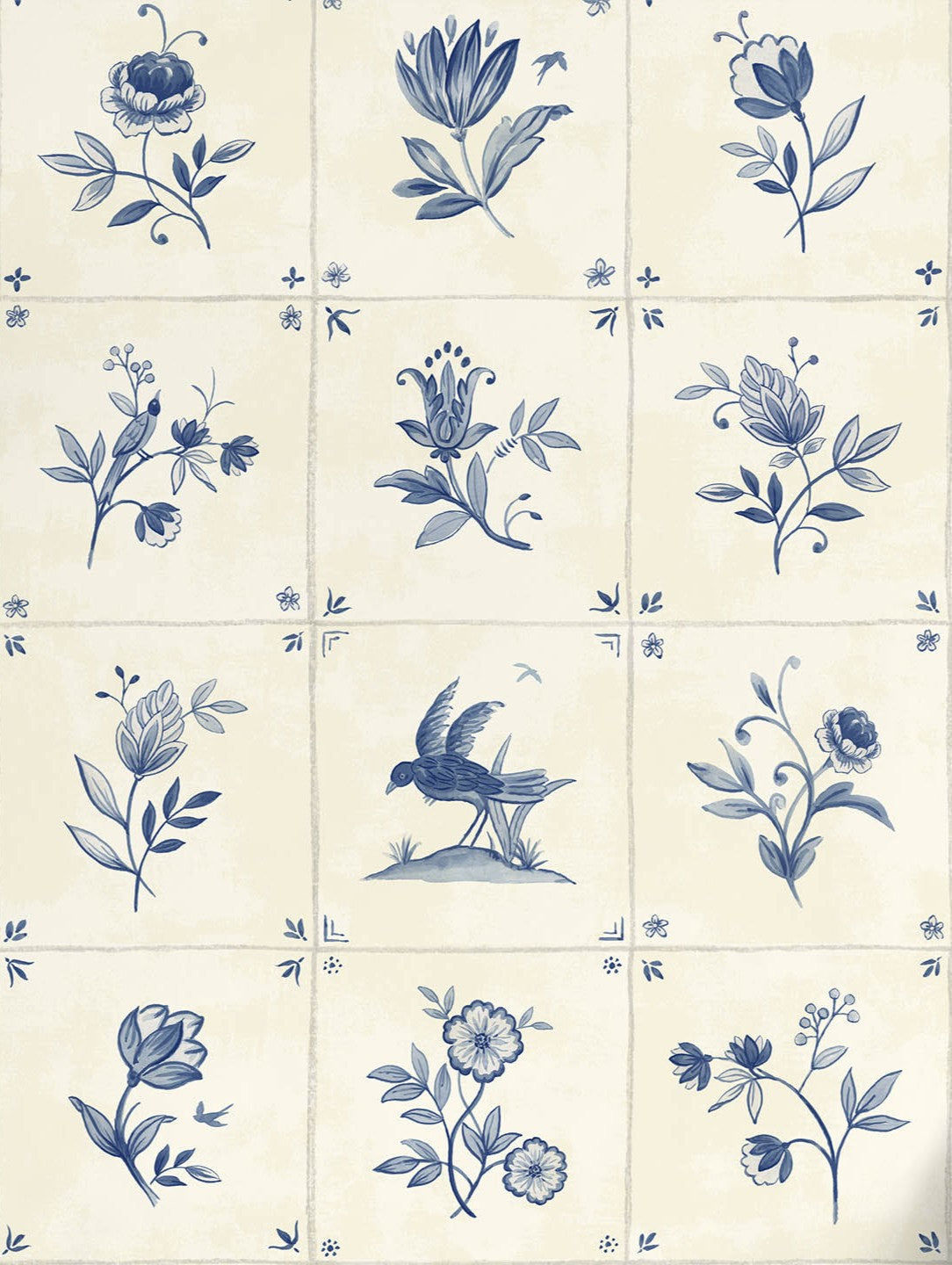 Azulejo Tile Textured Peel + Stick Wallpaper, Blue - Swatch