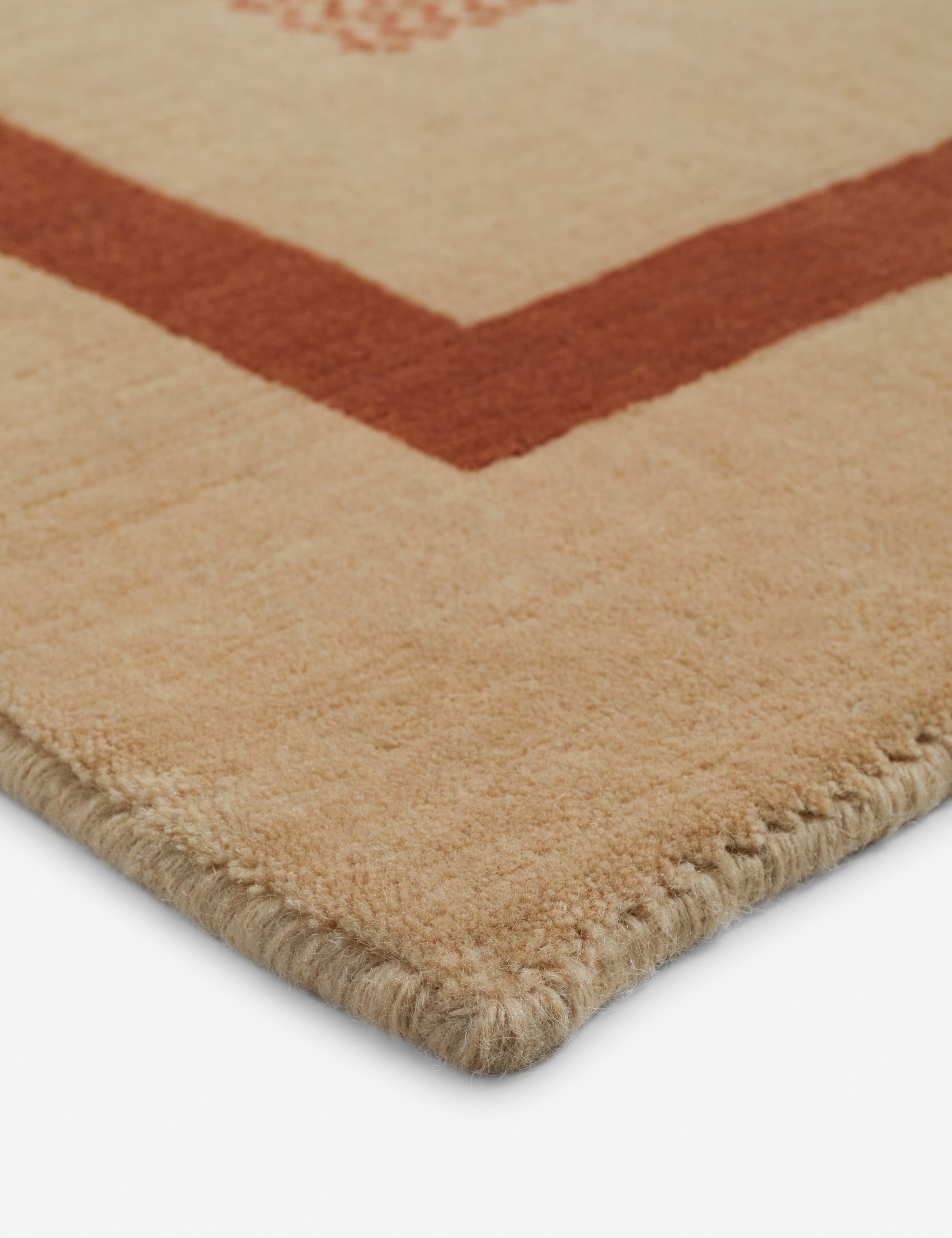 Pemberton Hand-Loomed Wool Blend Rug Swatch, Rust and Blue