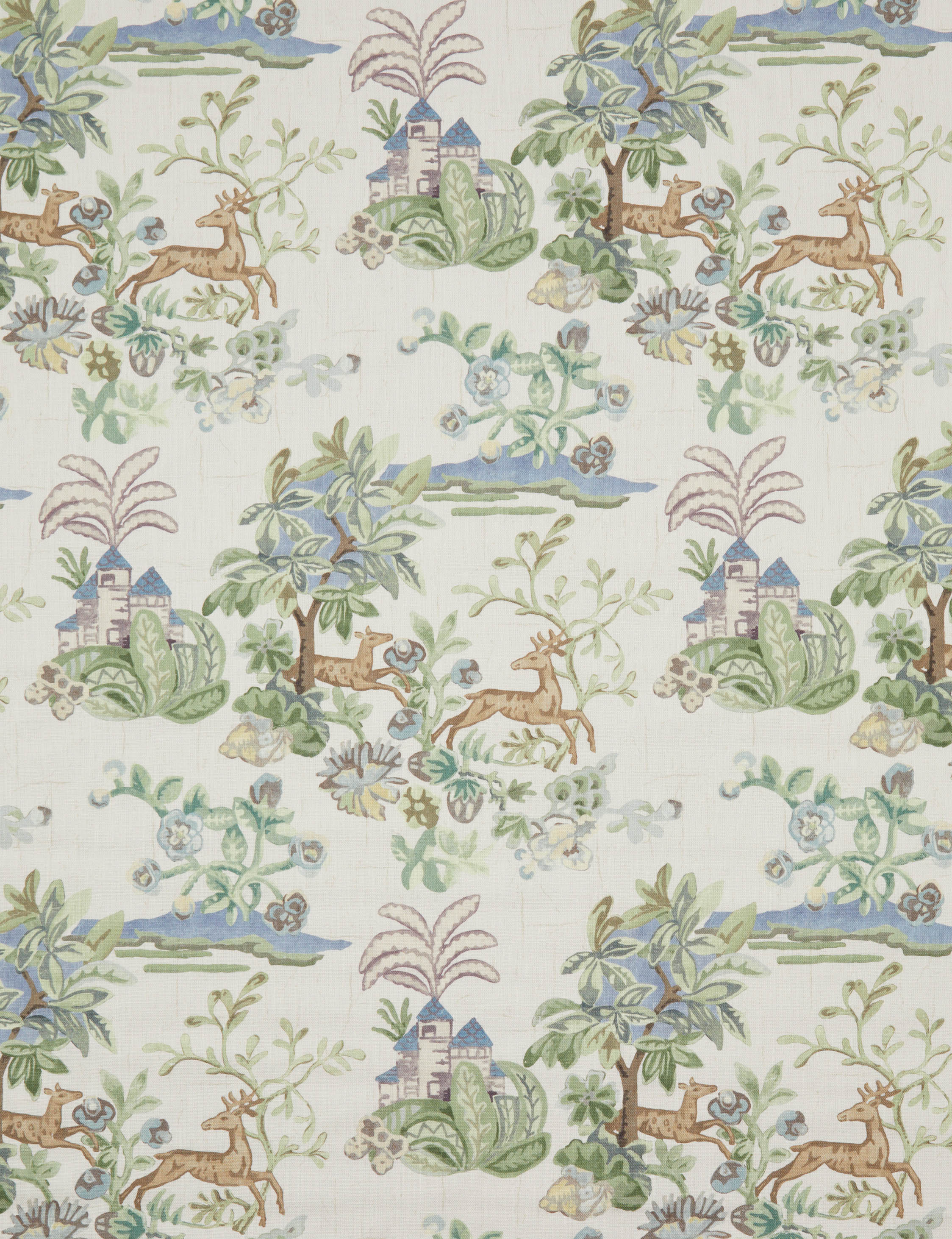Roland Viscose Fabric Swatch, Sage and Blue