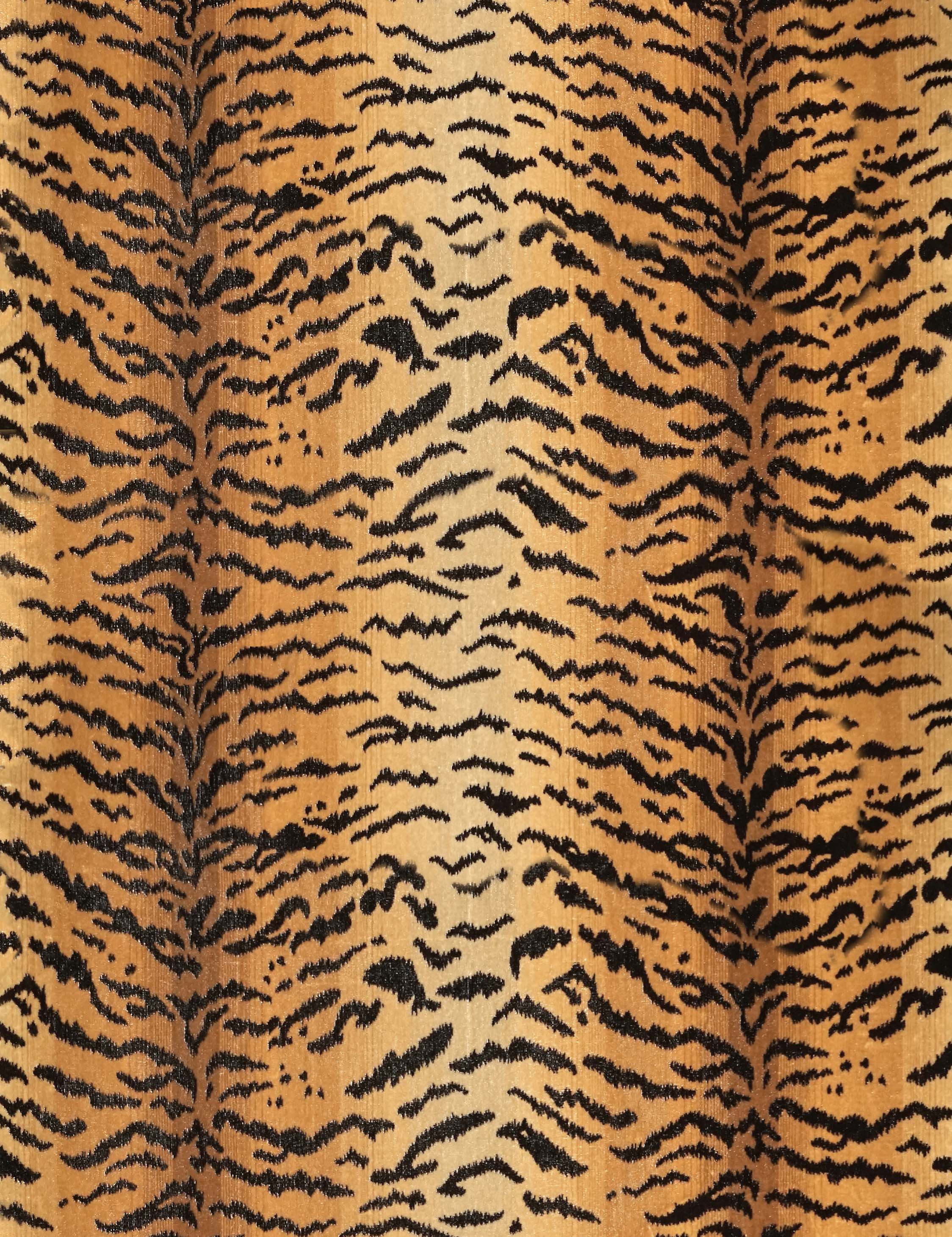 Tigre Fabric Swatch by Scalamandre, Gold and Black