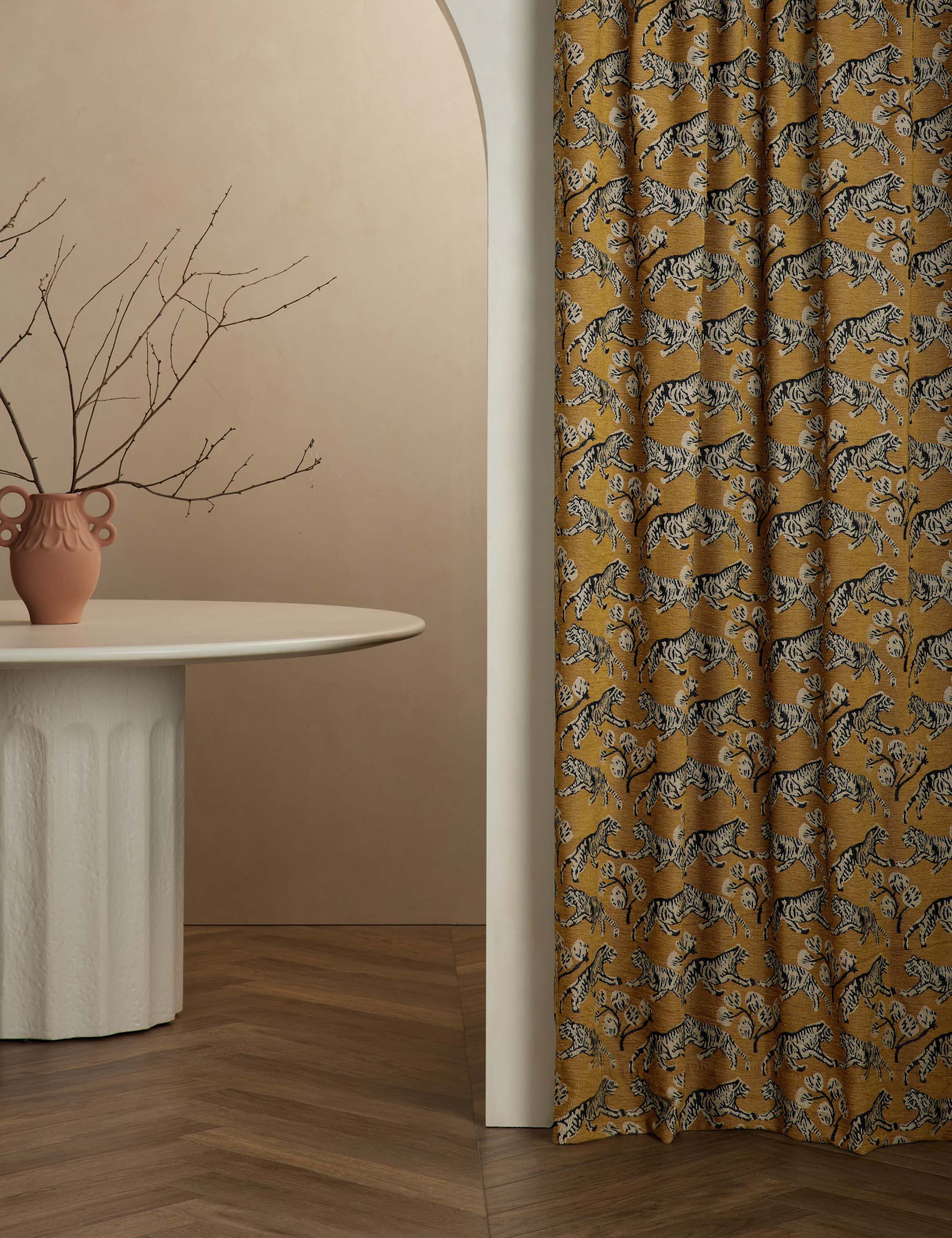 Tiger Jacquard Curtain Panel by Sarah Sherman Samuel