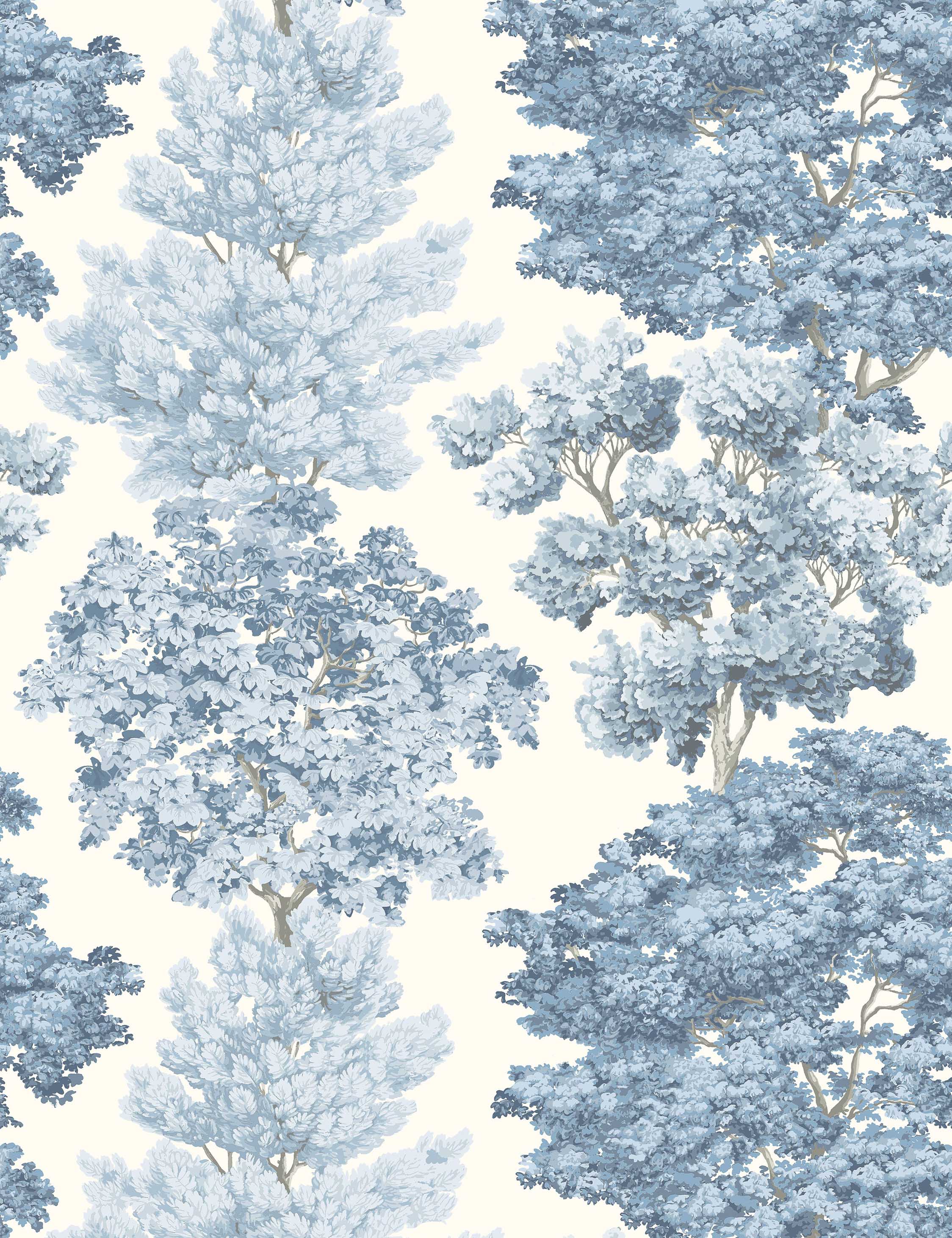 Central Park Wallpaper by Scalamandre Swatch, Light Blue