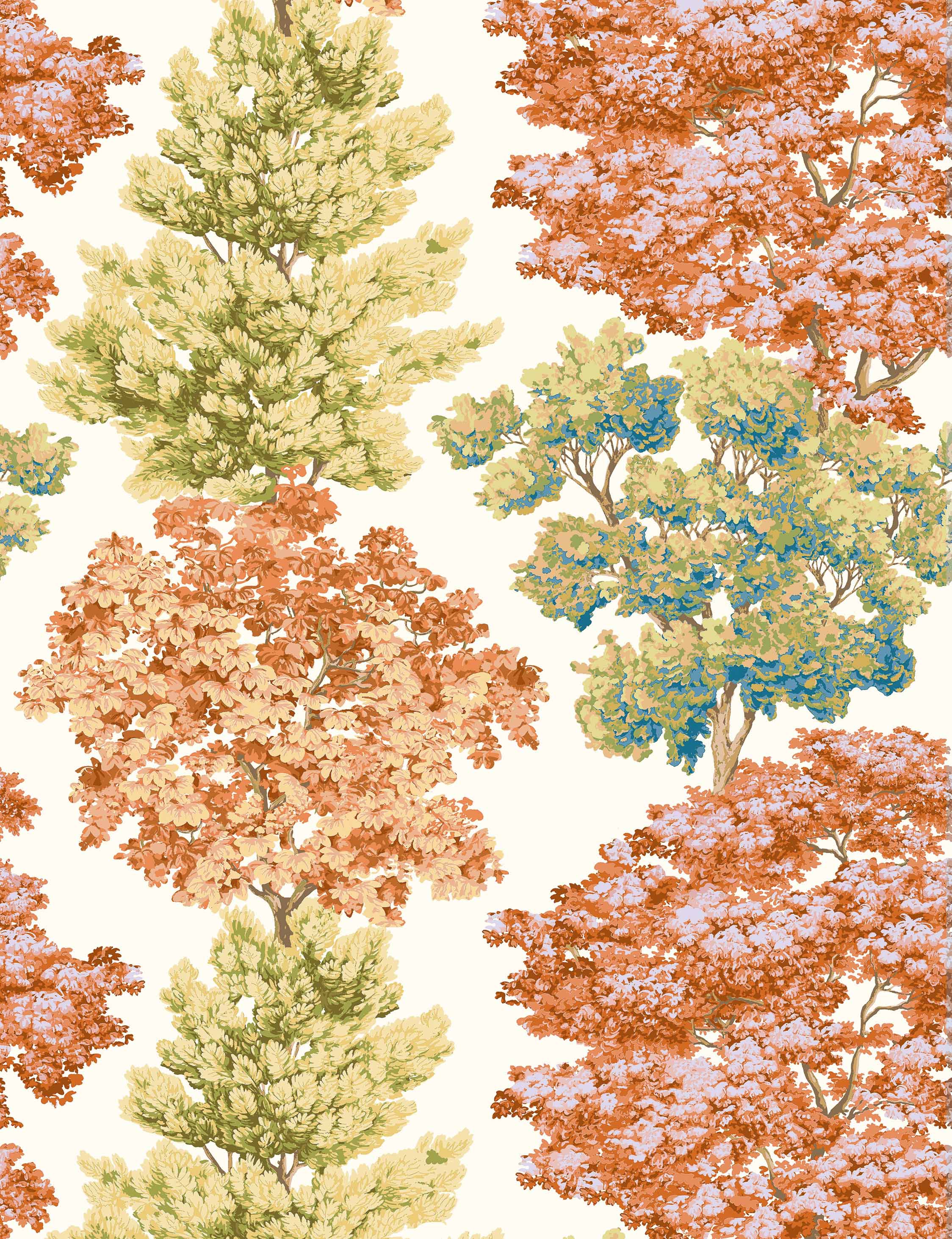 Central Park Wallpaper by Scalamandre Swatch, Autumn