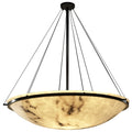 Justice Design Group Lumenaria Ring 8 Light Dark Bronze Round Bowl Pendant Faux Alabaster Shade