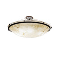 Lumenaria Collection Ring 48 Inch Dark Bronze Round Semi Flush Bowl With Ring Faux Alabaster Shade