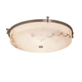 Lumenaria Era 21 Inch Brushed Nickel Round Led Flush Mount Faux Alabaster Shade