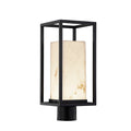 Lumenaria Laguna 7 Inch Matte Black Outdoor Led Post Light Faux Alabaster Shade