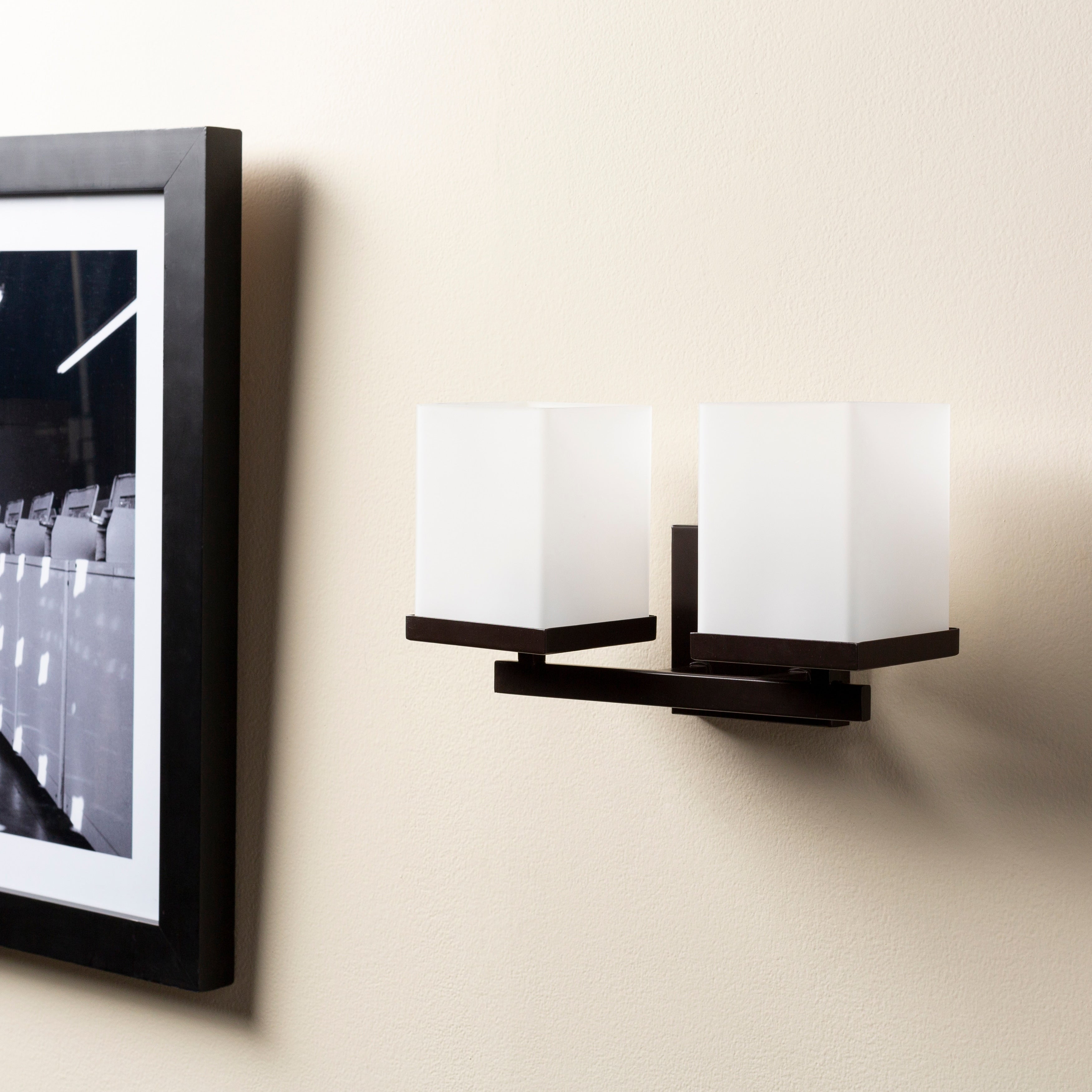 Lumi Frosted Glass 2 Light Wall Sconce 7.25 H X 12.5 W X 6 D