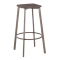 Lumisource Clara Industrial Square Bar Stool Set Of 2