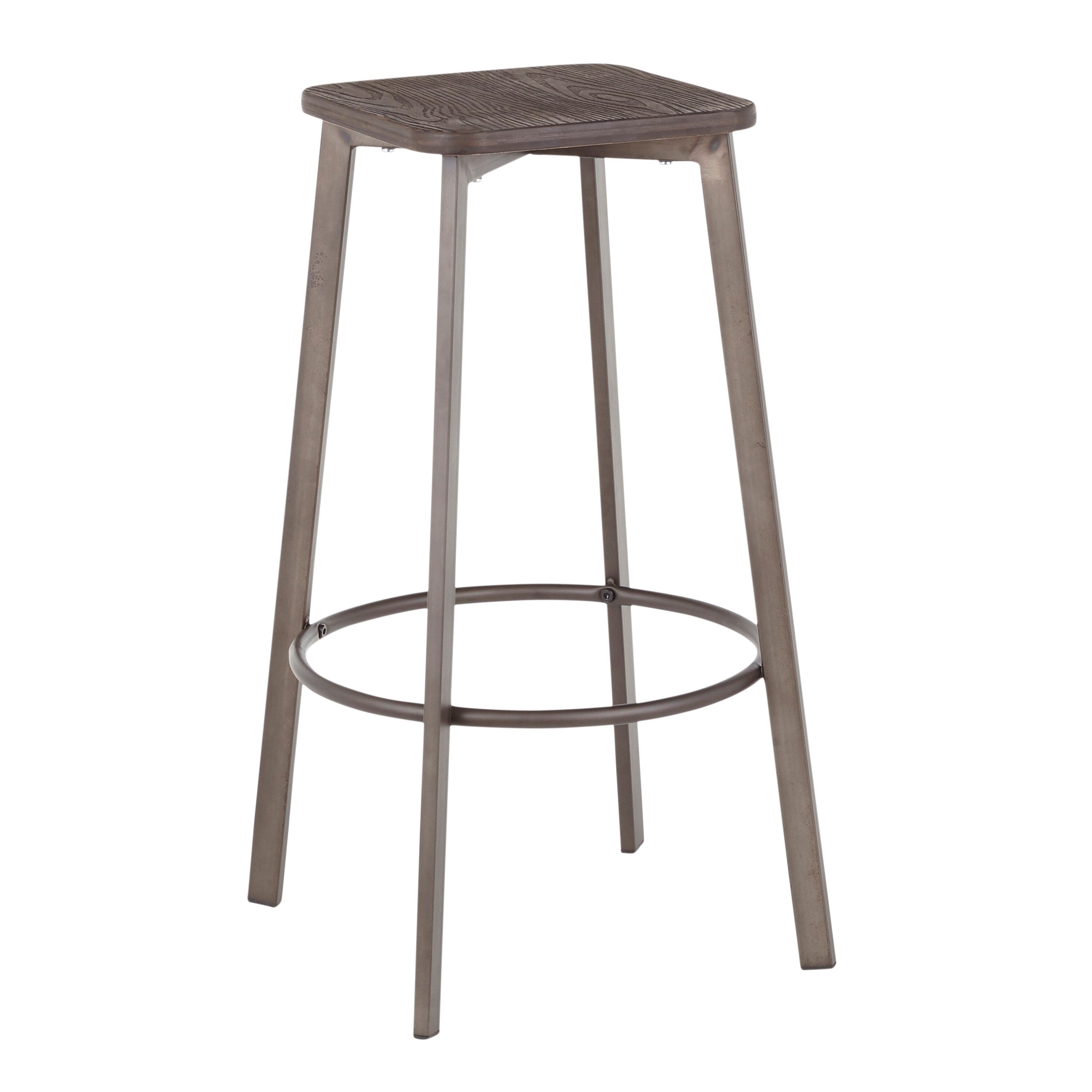 Lumisource Clara Industrial Square Bar Stool Set Of 2