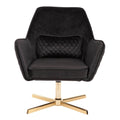 Gracewood Hollow Marangwanda Goldtone Metal And Velvet Swivel Lounge Chair