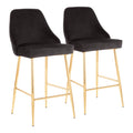 Lumisource Marcel Contemporary Glam Gold Counter Stool Set Of 2