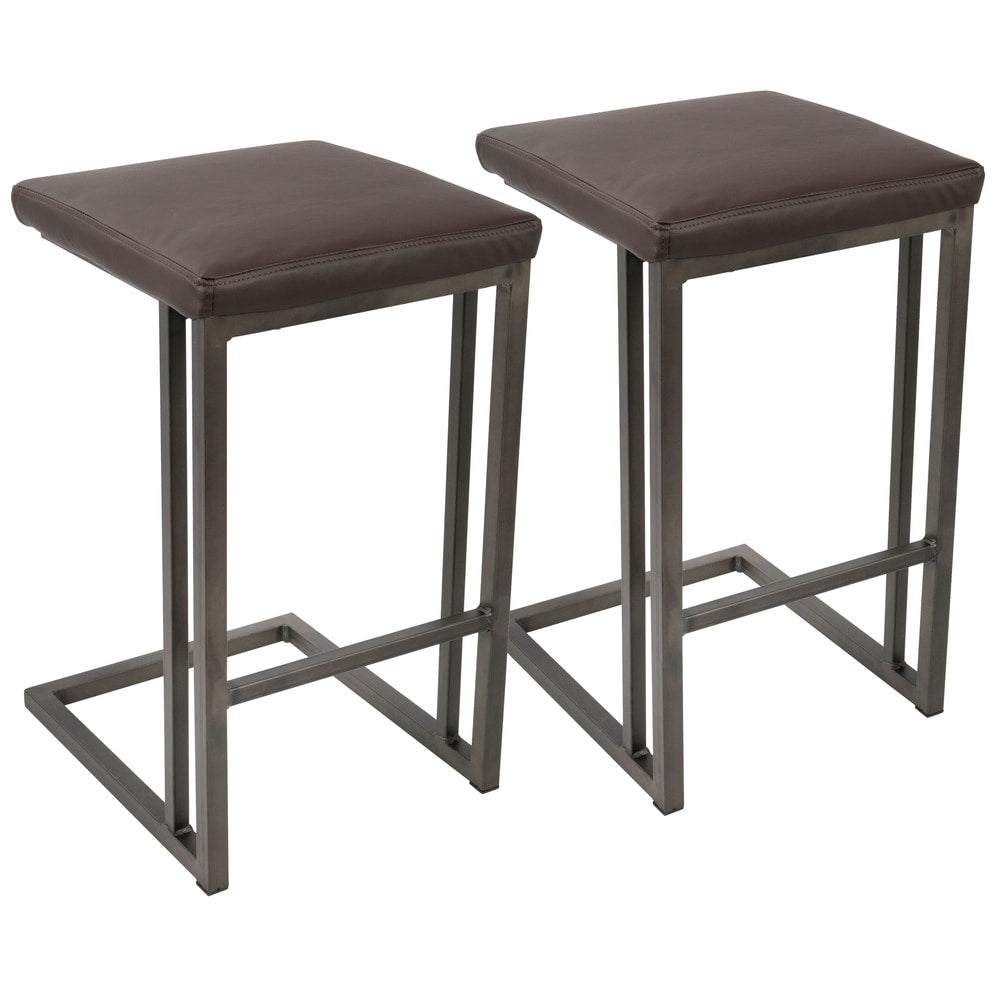 Carbon Loft Linde Industrial Counter Stool Set Of 2