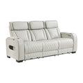Luminate 84 Faux Leather Power Double Reclining Sofa With Storage