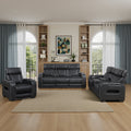 Luminate Faux Leather 3 Piece Power Reclining Living Room Sofa Set