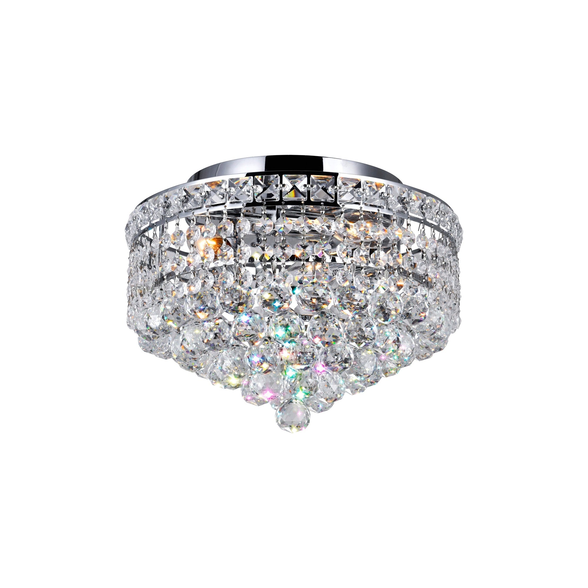 Luminous Collection Chrome Finish 3 Light Flush Mount Fixture