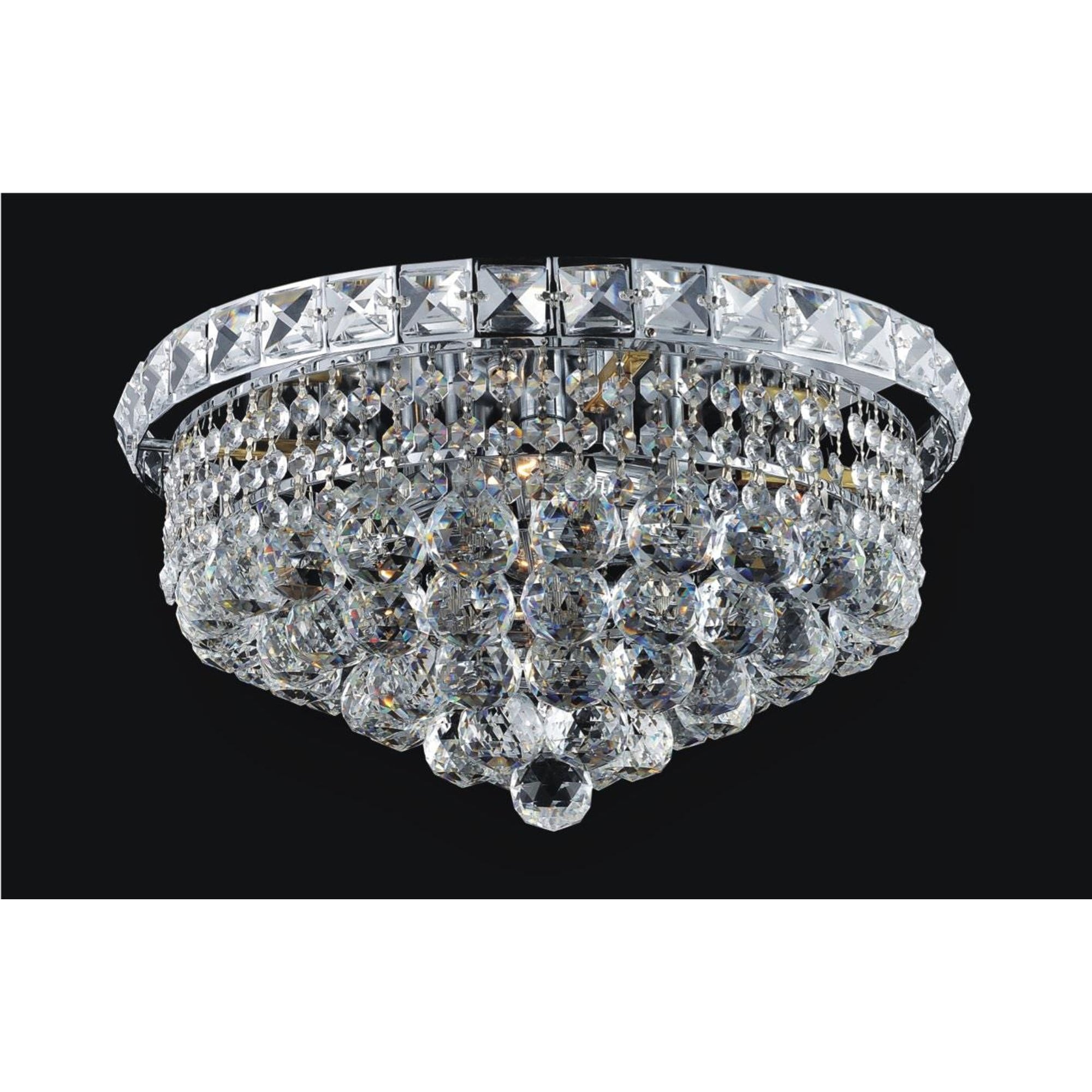 4 Light Flush Mount With Chrome Finish
