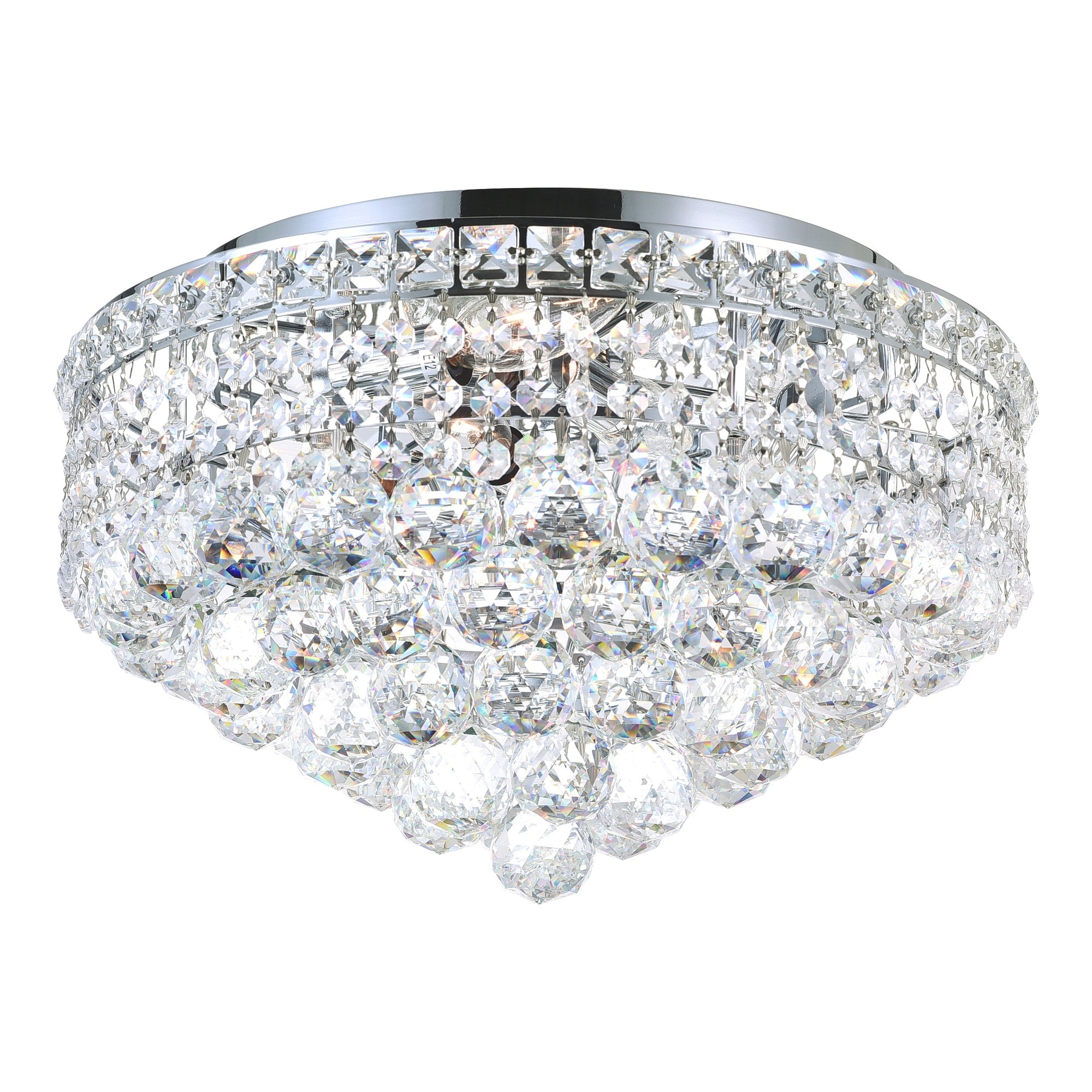 5 Light Flush Mount With Chrome Finish