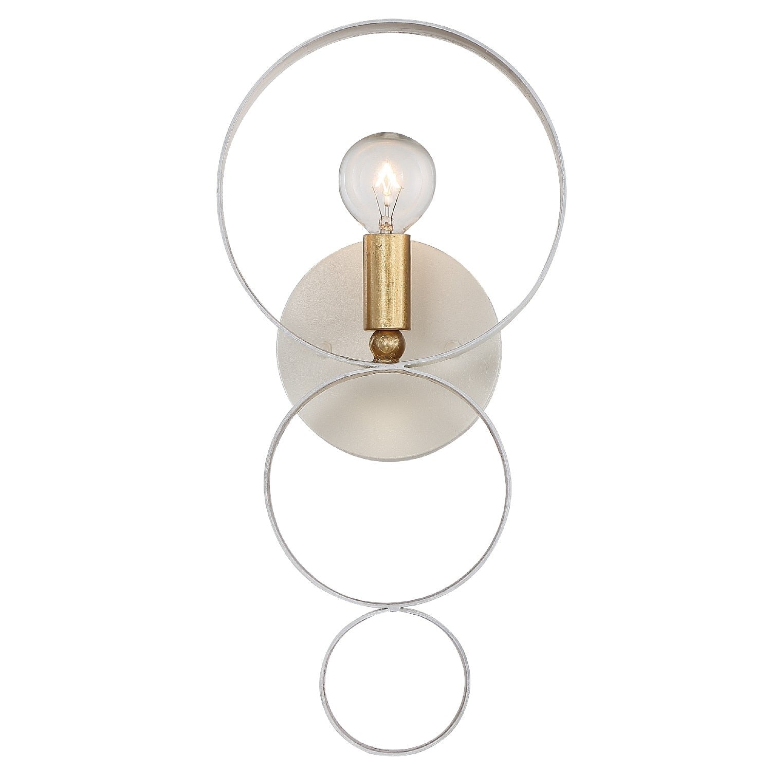 1 Light Matte White Antique Gold Wall Sconce