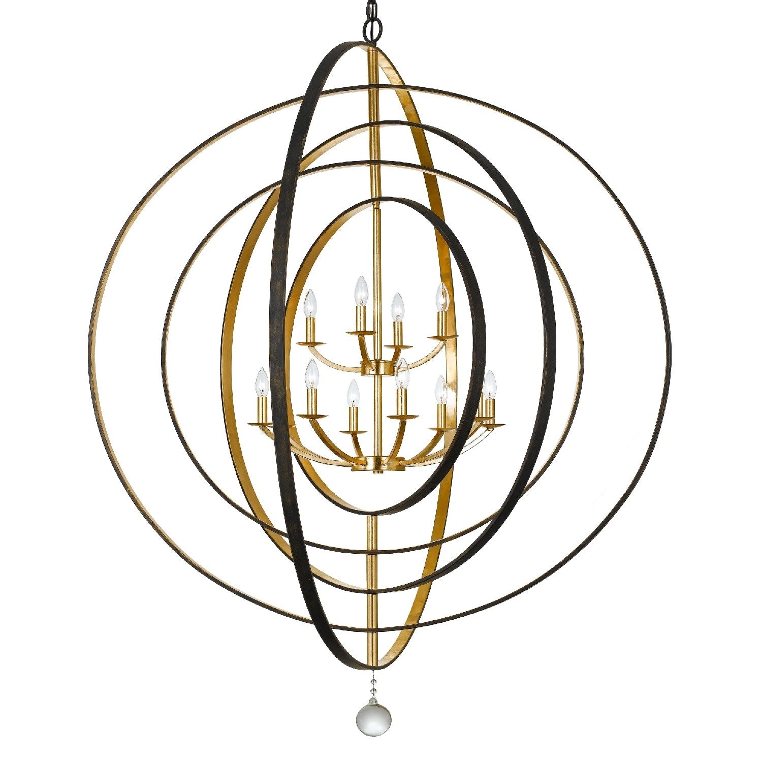 12 Light English Bronze Antique Gold Chandelier