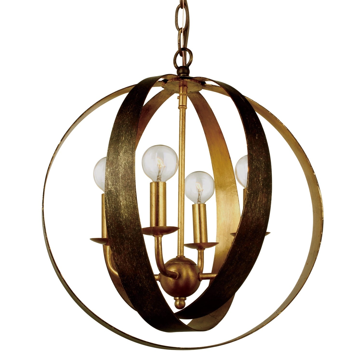 4 Light English Bronze Antique Gold Chandelier