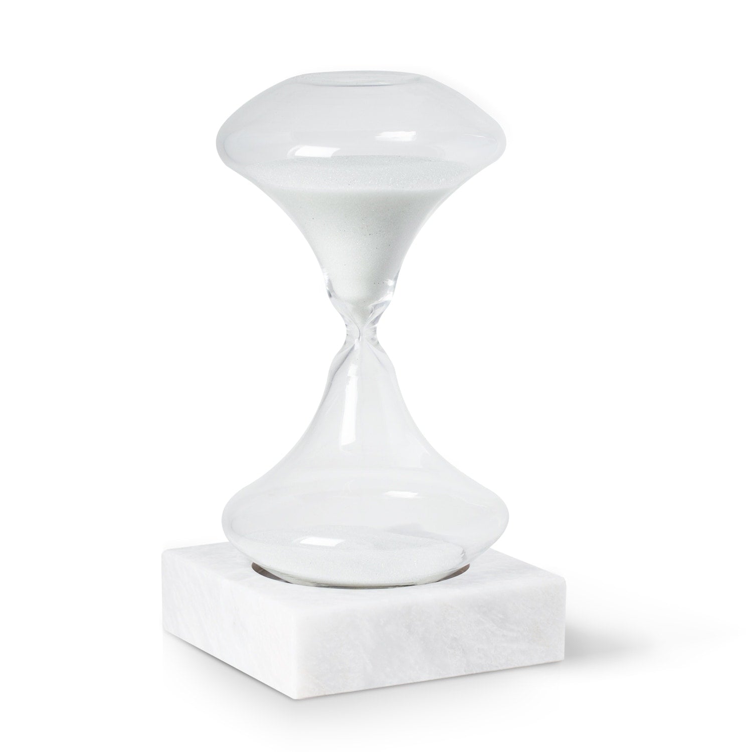 Luna 45 Minute Art Deco Hourglass On White Marble Base