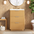 Lunara Modern Freestanding Bathroom Vanity With Three Drawers Ceramic Sink And Organized Storage By Gdfstudio