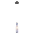 Lungo 3 Inch Wide 1 Light Pendant In Satin Nickel With Snow White Glass 3In W X 3In D X 13In H