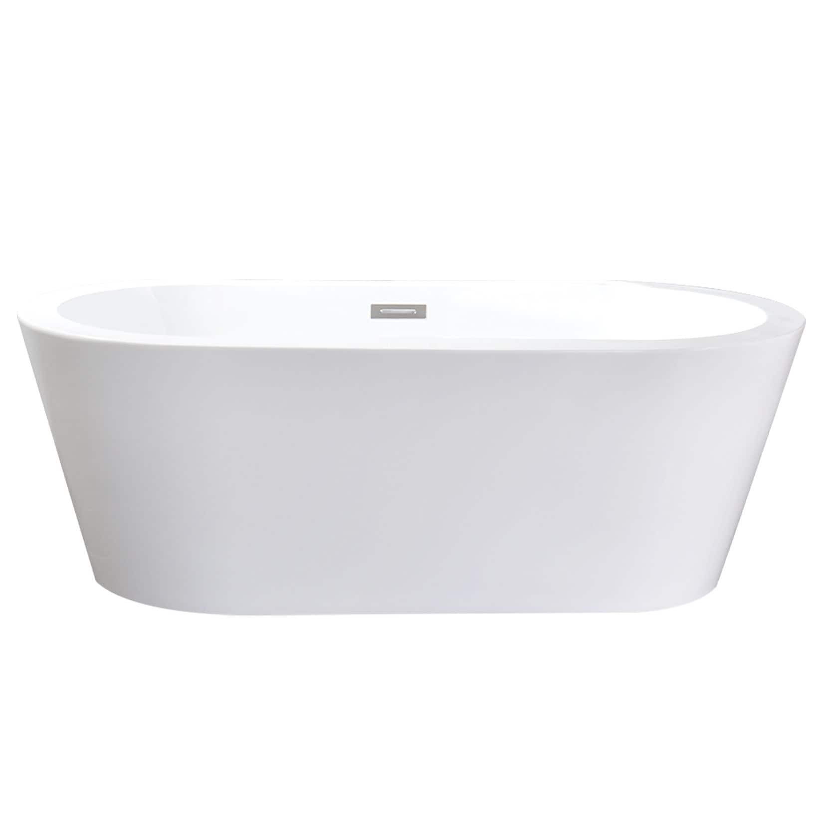 Lure Free Standing Acrylic Bathtub W Chrome Drain