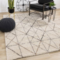 Peru Cream Grey Geometric Luxury Rug