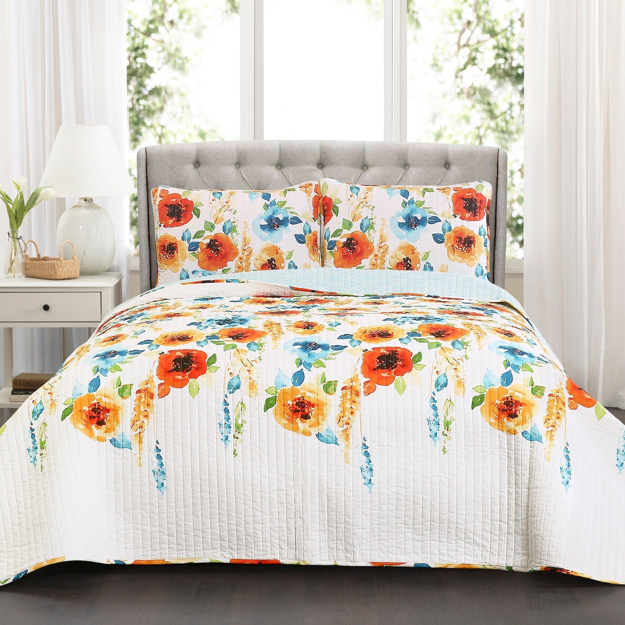 Lush Decor Percy Bloom 3 Piece Quilt Set