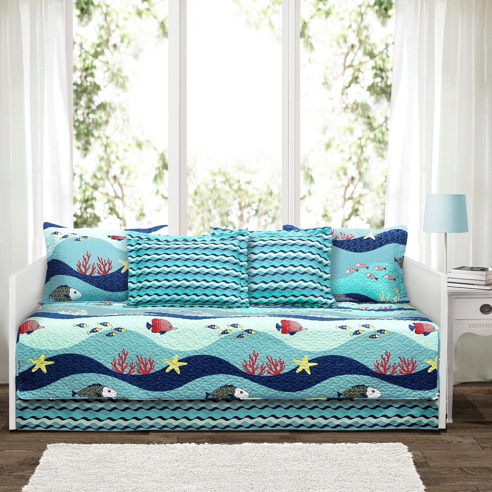 Lush Decor Sealife 6 Piece Daybed Cover Set Blue
