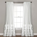 Lush Decor Allison Ruffle Window Curtain Panel Pair 40 W X 84 L
