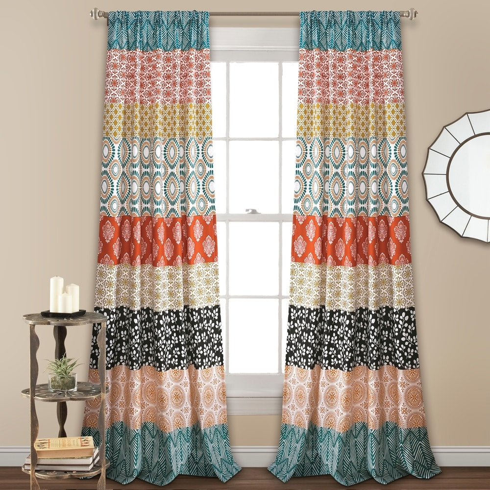The Curated Nomad La Boheme Striped Window Curtain Panel Pair 52 W X 84 L
