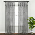 Lush Decor Boho Macrame Textured Cotton Window Curtain Room Divider Doorway Wall Decor 84 X 40