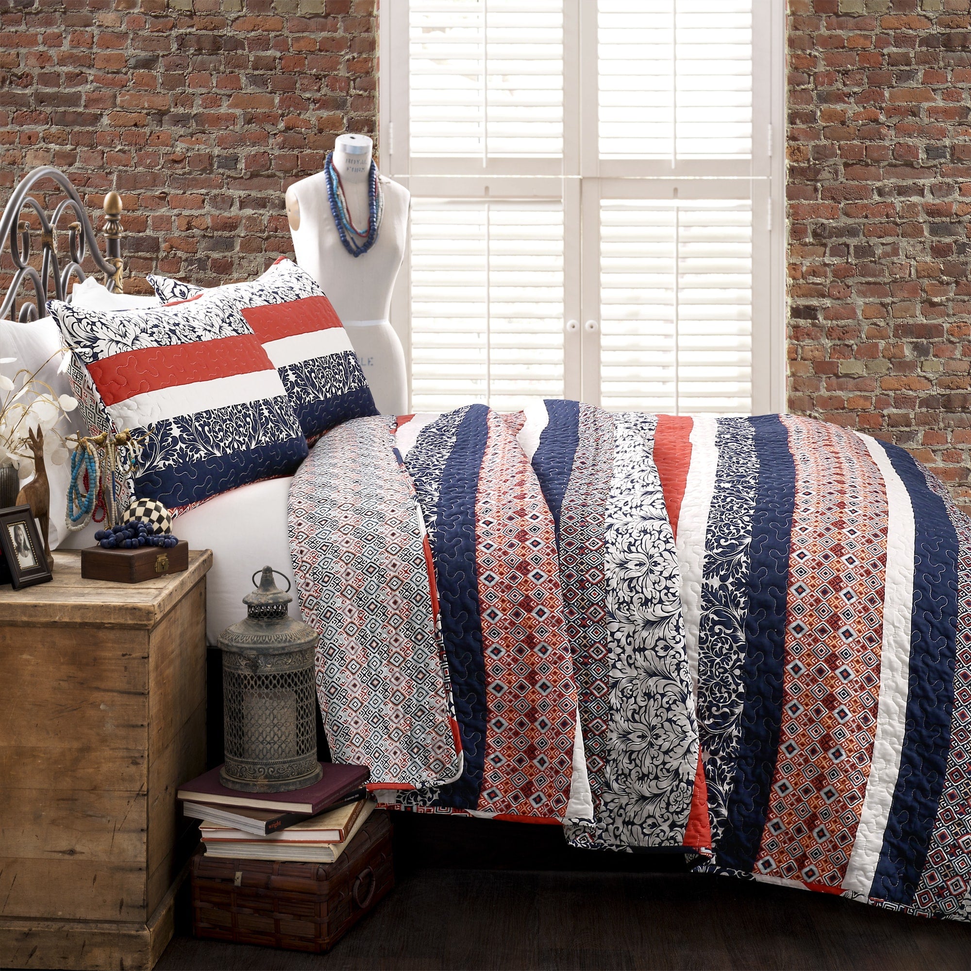 The Curated Nomad La Boheme Striped 3 Piece Quilt Set