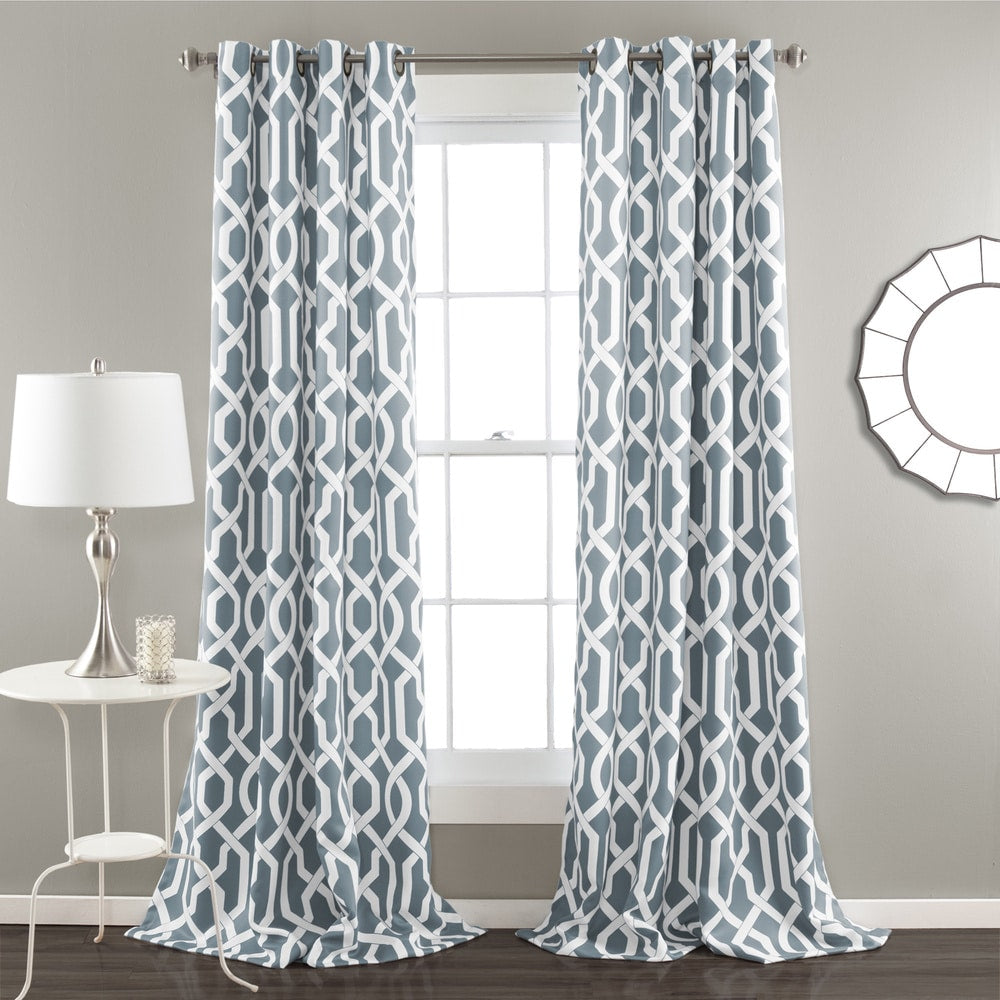 Lush Decor Edward Moroccan Pattern Room Darkening Curtain Panel Pair