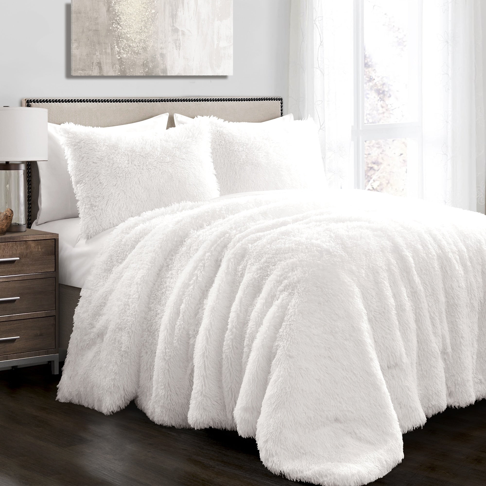 Lush Decor Emma Faux Fur 3 Piece Comforter Set