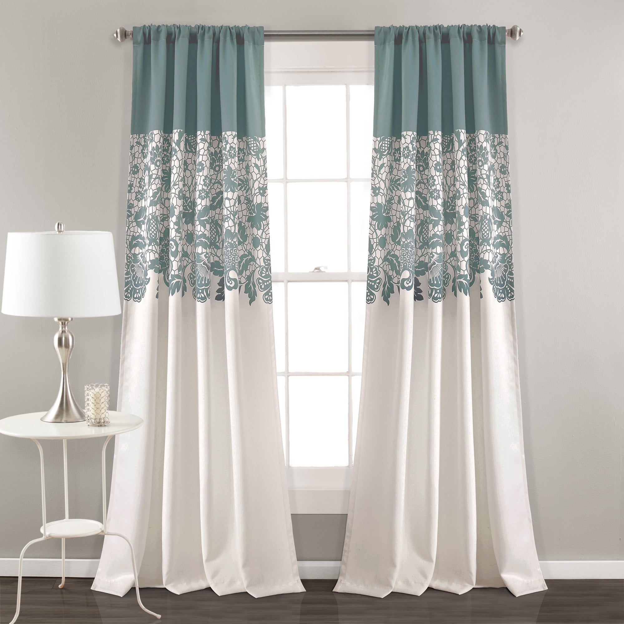 Lush Decor Estate Garden Room Darkening Window Curtain Panel Pair 52 X 84