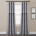 Lush Decor Farmhouse Button Stripe Yarn Dyed Woven Cotton Window Curtain Panel Pair 84 X 40