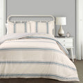 Lush Decor Farmhouse Stripe 3 Piece Comforter Set